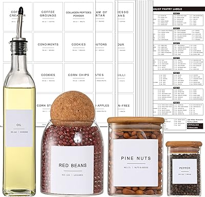 308 étiquettes de cuisine pour contenants alimentaires, 3 tailles blanches simples pour l'organisation, étiquettes alimentaires pour bocaux et bacs de stockage, étiquettes de garde-manger imperméables pré-imprimées pour contenants. DIAYTAR COTE D'IVOIRE est une boutique en ligne généraliste qui propose une large gamme de produits, allant des produits électroniques aux vêtements et accessoires. Avec plus de 300 000 références, elle est devenue l'un des sites de commerce électronique les plus visités de Côte d'Ivoire, offrant une expérience d'achat en ligne fluide et conviviale.