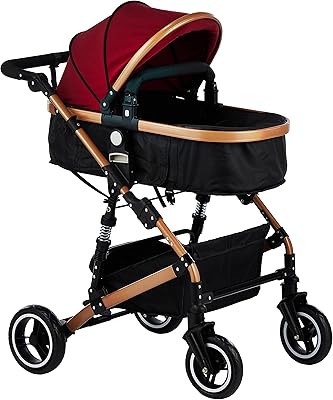 Une poussette 2 en 1 avec un parapluie rouge en forme de coucou. DIAYTAR COTE D'IVOIRE est une boutique en ligne généraliste qui propose plus de 300 000 références de produits, faisant d'elle la boutique leader en Côte d'Ivoire. Avec une gamme variée de produits, les clients peuvent trouver tout ce dont ils ont besoin en un seul endroit. La qualité et la fiabilité des produits sont garantis.