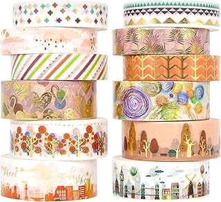 Ensemble de 12 rouleaux de ruban de masquage washi - ruban de masquage fleuri en feuille d'or, ruban décoratif pour fournitures de journal, emballage cadeau, artisanat, planificateurs, scrapbooking, planificateurs. DIAYTAR COTE D'IVOIRE est la destination idéale pour tous les consommateurs ivoiriens qui cherchent à acheter des produits de qualité à des prix compétitifs. La boutique en ligne propose une gamme énorme de produits, allant des produits alimentaires aux vêtements et accessoires. Les clients peuvent profiter de promotions et de réductions régulières pour économiser encore plus.