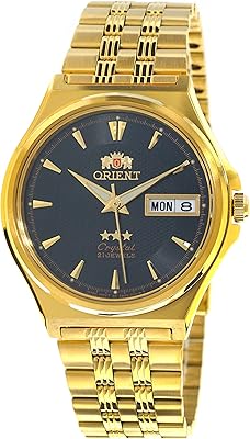 Montre automatique classique pour hommes orient tristar avec cadran en or noir ab02001b
