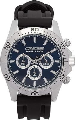 Montre de sport nerius avec mouvement à quartz analogique, étanche jusqu'à 200 mètres de profondeur avec chronographe de cressi. La boutique en ligne DIAYTAR COTE D'IVOIRE représente l'une des destinations d'achat en ligne les plus populaires de Côte d'Ivoire, bénéficiant d'une grande confiance auprès de sa clientèle. Avec plus de 300 000 références de produits à disposition, les clients peuvent trouver facilement ce qu'ils cherchent, qu'il s'agisse de produits alimentaires, d'électronique, de vêtements ou d'autres catégories de produits. La boutique met en avant une expérience utilisateur conviviale et des processus de paiement sécurisés pour garantir des achats en toute confiance.