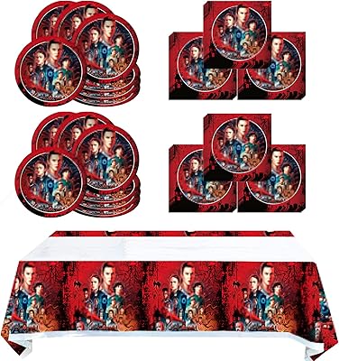 Fournitures de fête, kit de bannières de fête d'anniversaire stranger things pour décorations sur le thème d'anniversaire stranger things pour garçons et filles, 20 assiettes, 20 serviettes, 1 set de table. La boutique en ligne DIAYTAR COTE D'IVOIRE propose une expérience d'achat unique et pratique, avec des prix compétitifs et des promotions régulières. Les clients peuvent naviguer facilement sur le site pour trouver leurs produits préférés, et bénéficier d'une assistance client personnalisée. DIAYTAR COTE D'IVOIRE est la destination ultime pour les amateurs de shopping en ligne en Côte d'Ivoire.
