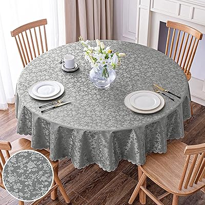 Chemin de table rond nappe en vinyle imperméable ronde robuste housse essuyable