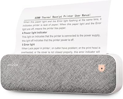Imprimante portable bluetooth a4, imprimante thermique portable compatible avec android et ios, imprimante
