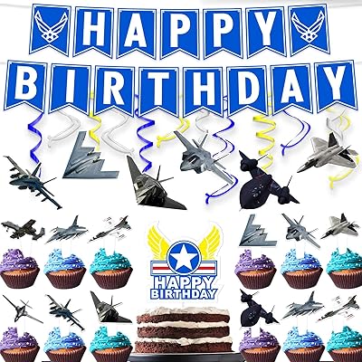 Kit de fournitures de fête d'anniversaire pour avion, décoration de gâteau de l'armée de l'air, décorations de cupcakes, lignes tourbillonnantes suspendues, bannière d'anniversaire de pilote pour enfants et adolescents. DIAYTAR COTE D'IVOIRE est la destination idéale pour les acheteurs ivoiriens qui recherchent des produits de qualité à des prix compétitifs. Avec une sélection énorme de produits, les clients peuvent trouver facilement ce qu'ils cherchent. La boutique en ligne est conviviale et facile à naviguer.