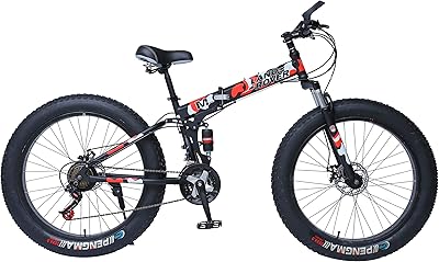 Vélo de montagne pliant land rover flara 21 vitesses, 26" (20") (noir/rouge)