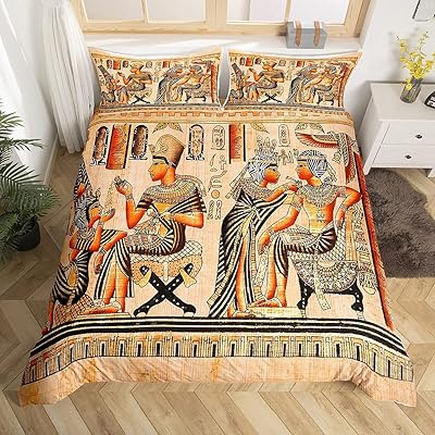 Housse de couette de luxe de style bohème égyptien, motif de culture égyptienne