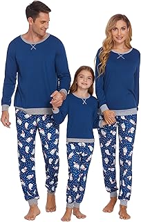 Ensemble pyjama de noël familial assorti composé d'un haut à manches longues