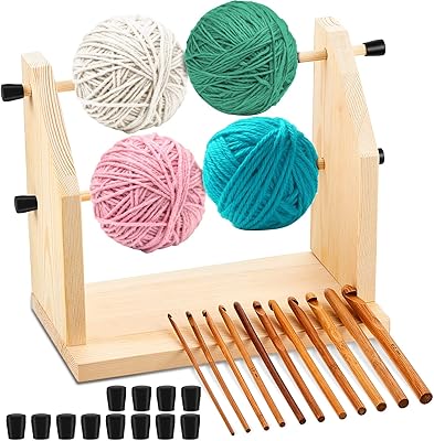 Joxica support de boule de fil double pivotant avec 12 crochets en bambou, support en bois de bambou pour crochet, tricot et travaux manuels. DIAYTAR COTE D'IVOIRE est une boutique en ligne généraliste qui propose plus de 300 000 références de produits. Elle est leader en Côte d'Ivoire et offre une large gamme de produits pour répondre aux besoins de ses clients. Elle est convaincue de vous offrir les meilleurs produits à des prix compétitifs.