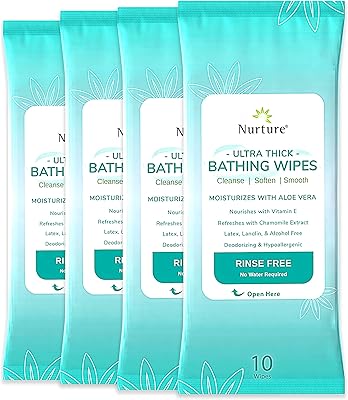 Lingettes corporelles ultra épaisses nurture xl pour adultes avec aloès | 40 lingettes