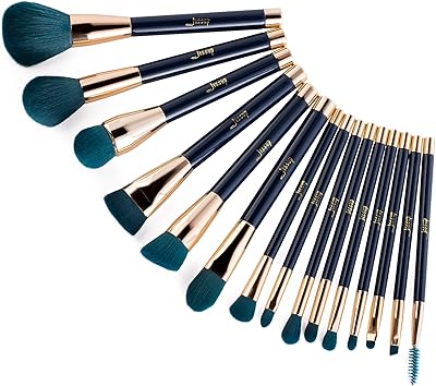 Ensemble de 15 pinceaux de maquillage jessup pour poudre, fond de teint, fard