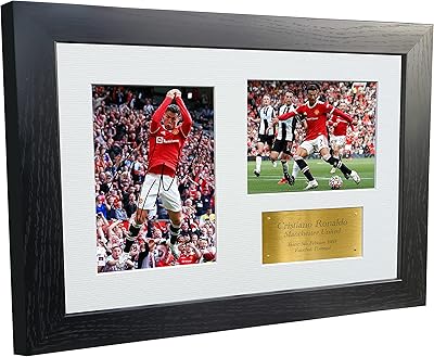 12x8 a4 cristiano ronaldo manchester united cadre photo poster cadeau doré