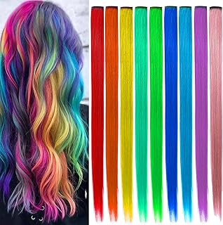 Bigthree clips d'extensions de cheveux colorés, 9 pièces, accessoires de cheveux pour filles