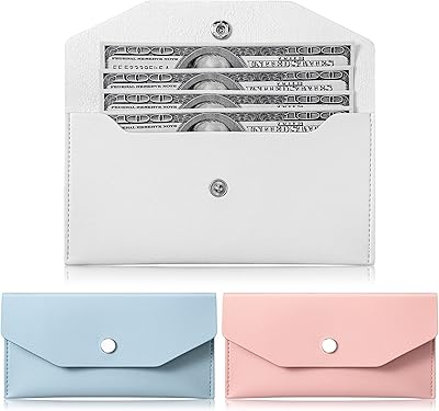 3 pièces en cuir pu enveloppe d'argent sacs portefeuille d'argent réutilisable pour la fête