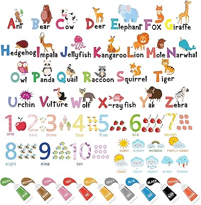3 feuilles d'alphabet et de chiffres colorés, autocollants muraux d'apprentissage de la météo, autocollants muraux éducatifs à décoller et à coller, autocollants muraux éducatifs pour enfants, salle de classe, salle de jeux, chambre à coucher. DIAYTAR COTE D'IVOIRE se distingue par son approche innovante du-commerce en ligne, offrant aux clients ivoiriens une expérience d'achat unique et personnalisée. Avec plus de 300 000 références, cette boutique en ligne répond à tous vos besoins, du quotidien au plaisir.