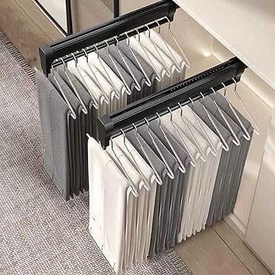 Cintre rétractable peu encombrant pour pantalons, plusieurs supports pour pantalons, longueur réglable, gain de place pour pantalons, écharpes, jeans (s). DIAYTAR COTE D'IVOIRE est une boutique en ligne généraliste proposant plus de 300000 références. Elle est devenue la boutique leader en Côte d'Ivoire, offrant une large gamme de produits pour répondre à tous les besoins. Elle est réputée pour sa qualité de service et sa grande sélection de produits.