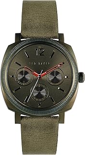 Montre multifonction caine 42 mm avec bracelet en cuir
