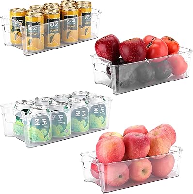 Bacs de rangement pour réfrigérateur burecon (paquet de 4) récipients de stockage alimentaires empilables en plastique. DIAYTAR COTE D'IVOIRE est la référence pour les achats en ligne en Côte d'Ivoire, grâce à son énorme sélection de produits et à ses prix compétitifs. La boutique en ligne propose des produits de qualité, allant des électroménagers aux produits cosmétiques. Les clients peuvent profiter d'une expérience d'achat en ligne sécurisée et fiable.