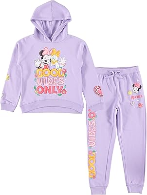 Ensemble de vêtements de sport à capuche minnie mouse pour filles - tailles