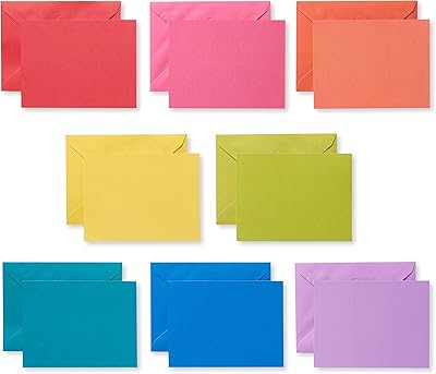Cartes vierges à tableau unique american greetings avec enveloppes, arc-en-ciel (200 pièces)