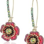 Boucles d'oreilles pendantes motif fleur