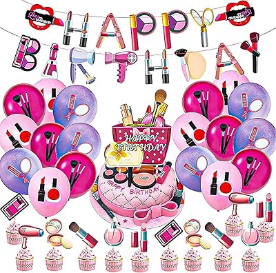 Le kit de maquillage d'anniversaire et de fournitures de fête au spa comprend