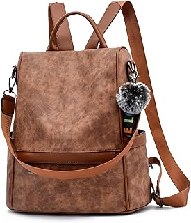 Sac à dos antivol pour femme en nylon imperméable et simili cuir, l