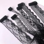 Ruban de dentelle noir lumkit 6 motifs mixtes non élastiques pour décoration