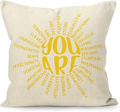 Liosei you are strong clever strong worthy kind citations inspirantes housse de coussin en lin, cadeaux de motivation pour la décoration de la maison, de la chambre à coucher, du canapé (18 x 18 pouces). DIAYTAR COTE D'IVOIRE est votre destination idéale pour faire du shopping en ligne en toute sécurité et confiance. Nous proposons des produits de haute qualité à des prix compétitifs. Notre plateforme est conçue pour vous faciliter la recherche et l'achat de vos produits préférés.