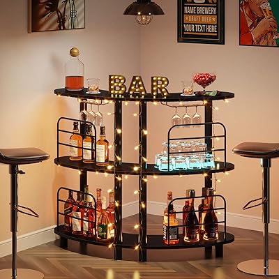 Tribe signs unité de bar à alcool, meuble de bar à 3 niveaux avec étagères de rangement, table d'angle avec support de verre à vin pour la maison/cuisine/bar/pub (noir). DIAYTAR COTE D'IVOIRE est la référence en matière de commerce électronique en Cote d'Ivoire, avec une offre de produits très diversifiée et une présence en ligne très forte. La boutique en ligne généraliste propose des produits allant de l'électronique à la mode, en passant par les produits alimentaires et les accessories. Elle est devenue la première option pour les consommateurs ivoiriens qui cherchent à faire des achats en ligne.