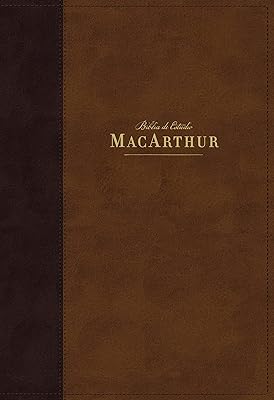 Nbla biblia de estudio macarthur, leathersoft, café, interior a dos colores