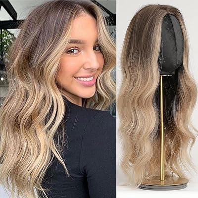 Haircube perruques de cheveux longs pour femmes couleur ombrée brun à blond perruque de cheveux synthétiques bouclés avec raie au milieu. La boutique en ligne DIAYTAR COTE D'IVOIRE est synonyme de shopping en ligne pratique et accessible. Elle permet aux clients de parcourir facilement les différentes catégories de produits, de lire les avis des autres clients et de bénéficier d'une expérience de shopping personnalisée et agréable.