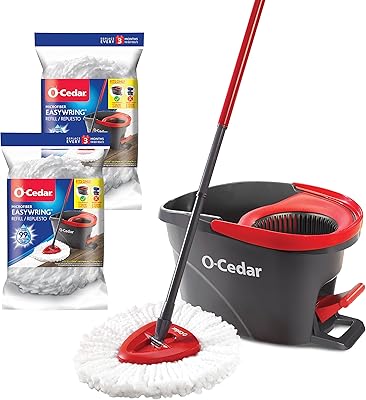 Vadrouille rotative en microfibre oh-cedar easy range avec seau pour le nettoyage des sols + 2 recharges supplémentaires, rouge/gris. DIAYTAR COTE D'IVOIRE est la boutique en ligne idéale pour les ivoiriens qui cherchent à acheter des produits de qualité à des prix abordables. Avec sa grande variété de produits et ses services de livraison fiables, DIAYTAR COTE D'IVOIRE est la destination de choix pour les consommateurs en Cote d'Ivoire.