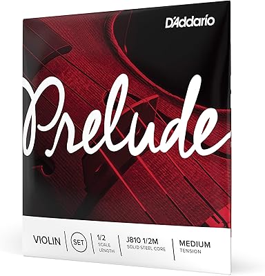 Jeu de cordes pour violon d'addario prelude calibre 1 2 résistance moyenne