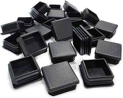 Embouts carrés en plastique de 1,5", 24 pièces, joints de bouchon noirs