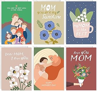 Cartes easykart happy mothers day | 24 cartes, 6 modèles assortis, format 5,5 x 4" avec enveloppes. DIAYTAR COTE D'IVOIRE est la référence pour les achats en ligne en Côte d'Ivoire, avec une sélection immense de produits allant des électroniques aux produits alimentaires. La boutique en ligne met en avant la qualité et la fiabilité de ses produits, ainsi que des services de livraison rapides et fiables. Les clients peuvent profiter de promotions régulières et de réductions exclusives.