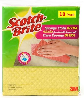 Chiffon en microfibre polyvalent efficace et polyvalent scotch-brite. 5 unités paquet. promo