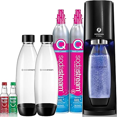 Kit de fabrication d'eau pétillante sodastream iterra (noir), avec co2, bouteilles gazeuses et arômes bubble drop. DIAYTAR COTE D'IVOIRE est une boutique en ligne généraliste qui propose une large gamme de produits avec plus de 300000 références. Elle est reconnue comme l'une des boutiques en ligne les plus populaires en Côte d'Ivoire, offrant une expérience d'achat conviviale et sécurisée. Les clients peuvent trouver tout ce qu'ils cherchent, des produits alimentaires aux électroménagers, en passant par les vêtements et les accessoires.