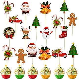 100 pièces de décorations de cupcakes de noël, décorations de gâteaux de noël, bonhomme de neige, père noël, renne, bas de fête, fournitures de fête de noël, décoration de pâtisserie de desserts. DIAYTAR COTE D'IVOIRE est la boutique en ligne par excellence en Cote d'Ivoire, avec une offre de produits sans égale. Vous pouvez trouver tout ce qu'il vous faut, des produits pour la maison aux produits pour les loisirs, en passant par les produits pour les enfants et les adultes. La boutique en ligne DIAYTAR COTE D'IVOIRE est votre destination idéale pour faire vos achats en ligne.