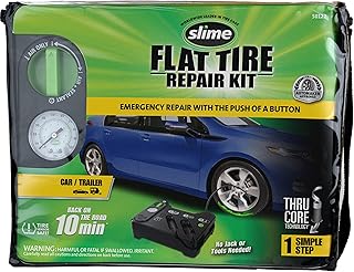 Kit d'urgence pour pneu crevé slime 50122, comprend une pompe à fuite