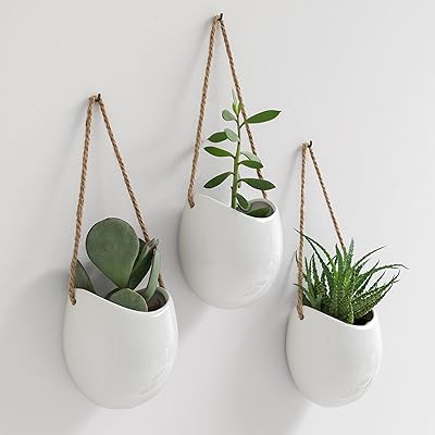 Kazai. jardinières murales -ellie- | pots de plantes suspendus en céramique 3pcs | décoration murale pour intérieur, balcon, jardin | blanc (brillant). La boutique en ligne DIAYTAR COTE D'IVOIRE propose un large choix de produits de qualité, allant des produits alimentaires aux accessoires de mode. Avec plus de 300 000 références, elle répond aux besoins les plus divers de ses clients. La boutique est appréciée pour son service de livraison rapide et son engagement à offrir des produits de qualité.