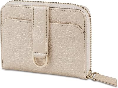 Mini portefeuille portefeuille zippé rfid voltskin belgravia pour femme (or clair)