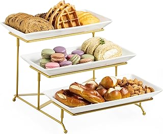 Support de service laozhou à 3 niveaux avec plateau de service en porcelaine et étagère pliable durable, doré. La boutique en ligne DIAYTAR COTE D'IVOIRE est une plateforme généraliste qui propose plus de 300000 références de produits variés, répondant ainsi aux besoins des clients ivoiriens et internationaux.