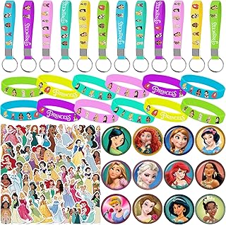 Fournitures de fête d'anniversaire princesse paquet de 88 cadeaux comprenant 12 bracelets