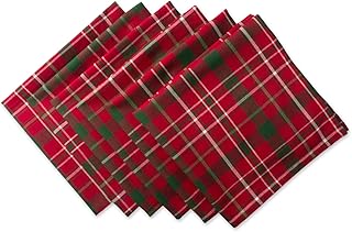 Serviettes 100 % coton dii tartan holiy pour les vacances, les réunions