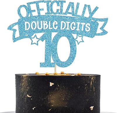 Décoration de gâteau double numéro 10, décoration de gâteau joyeux 10e anniversaire, chiffres
