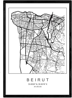 Nacnic beyrouth carte de la ville de style nordique en noir et blanc, format a3, papier imprimé pas 250 g, peintures, impressions et affiches pour salon et chambre à coucher. DIAYTAR COTE D'IVOIRE est une boutique en ligne généraliste qui propose plus de 300 000 références de produits. Elle est la boutique leader en Côte d'Ivoire, offrant une large gamme de produits pour répondre à tous les besoins de ses clients. Avec une telle offre, DIAYTAR COTE D'IVOIRE est devenue la destination de choix pour les consommateurs ivoiriens.