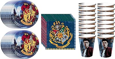 L'ensemble de fournitures de fête d'anniversaire harry potter comprend 16 assiettes à déjeuner