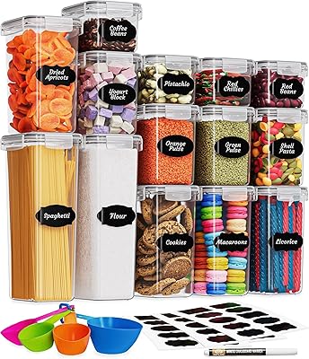 Tecom récipients hermétiques de conservation des aliments avec couvercles pour l'organisation de la cuisine
