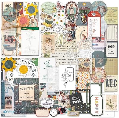 Ensemble de papier kraft de style vintage avec étiquettes, signets, cartes pour l'écriture